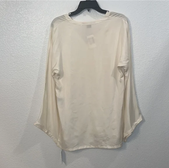 Ralph Lauren Black Label 100% Silk Bell Sleeve Blouse Top